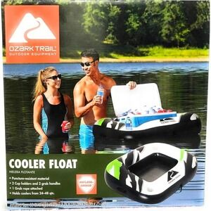 Ozark Trail Cooler Float Inflatable Raft for 24-48 Qt Coolers Black Green 43506E